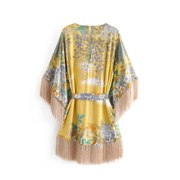 BOHO chic Tassel love Floral Mini Dress - Picture 6 of 6